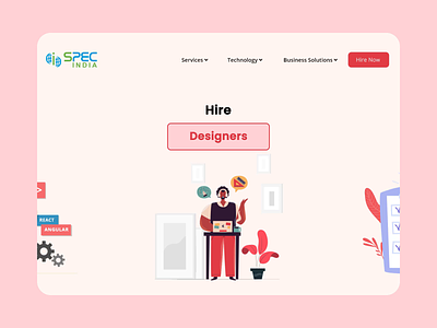 Hire Consultant Animation Concept after effect animation banner branding clean creative concept consultant design designer developer flat hero hire illustration interaction landing page minimal software house specindia tester