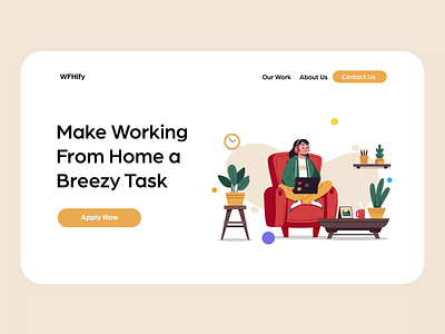 Website Hero Banner Animation adobe xd animation design flat hero banner illustration landing page minimal specindia stay home ui ux web design website wfh work from home