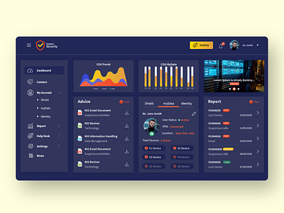 Security System Dashboard Dark Theme