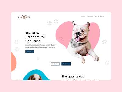 Landing Page Design for Puppies adobe xd breeds care design dog ecommerce landing page minimal pet puppies shop specindia ui ux website