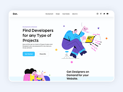 DZN Website UI app app design clean clean creative design graphics illustration interface landing page minimal spec india ui ux web web design website