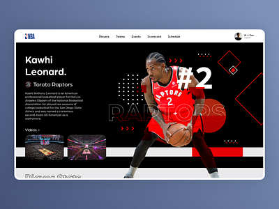 NBA Player Info UI adobe xd basketball basketball player branding design events game nba profile specindia sport sports design statistics team ui ux webapp website design