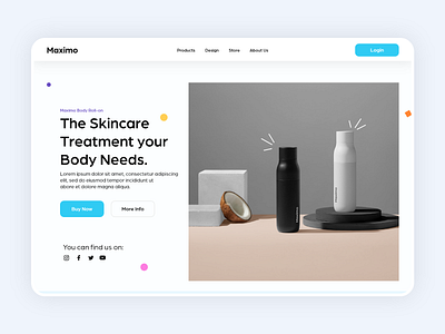 Maximo Skincare Website adobe xd clean creative design flat landing page minimal product product design products skincare specindia ui ux website