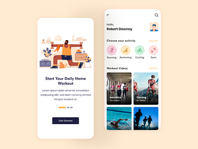 Home Workout Mobile Application Concept