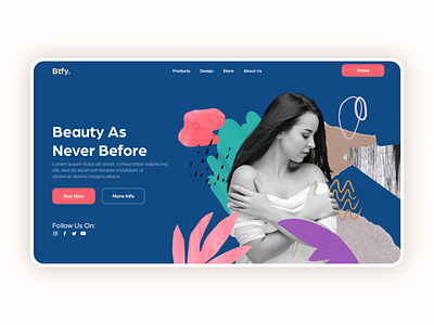 Landing page for Btfy adobe xd beautiful beauty beauty product clean creative corporate design design elegance landing page lifestyle minimal skincare specindia store ui ux website