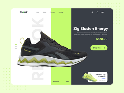 Shoestr - Online Shoes Store Concept adobe xd clean creative clean ui concept design energy green landing page minimal purchase shoes shopping specindia ui ux website