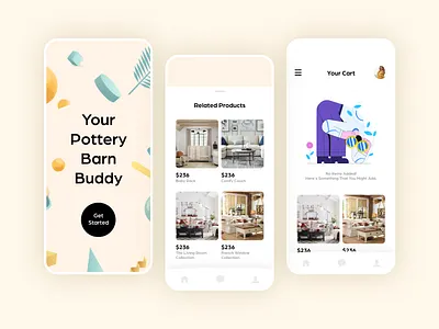 Pottery Barn Application Design adobe xd application design clean creative concept design ecommerce ecommerce app furniture app illustration minimal mobile app mobile app design pottery barn redesign shopping specindia ui ux