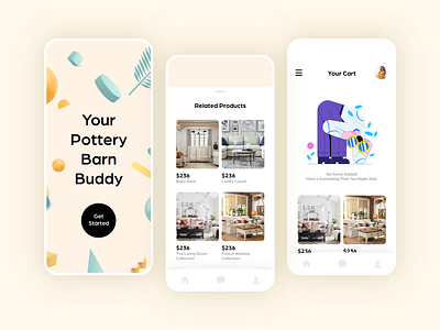 Pottery Barn Application Design adobe xd application design clean creative concept design ecommerce ecommerce app furniture app illustration minimal mobile app mobile app design pottery barn redesign shopping specindia ui ux