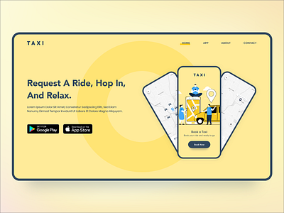 Landing Page for Taxi Booking Application