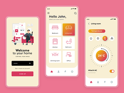 Smart Home Mobile Application adobe xd assistant clean creative control design home intuitive life minimal mobile app smart home specindia ui ux