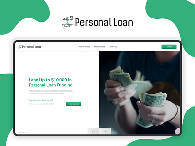 Landing Page Design for Online Personal Loan clean css design flat html html css html5 landing page minimal personal loan product design responsive ui design ux web