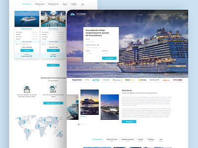 Cruisse Landing Page adobe xd blue branding clean cruise design family holiday landing page specindia ui ux vacation