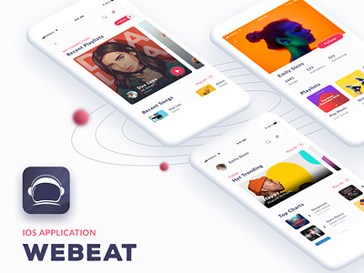 WeBeat Music App adobe illustration daily ui design sketch ui interface