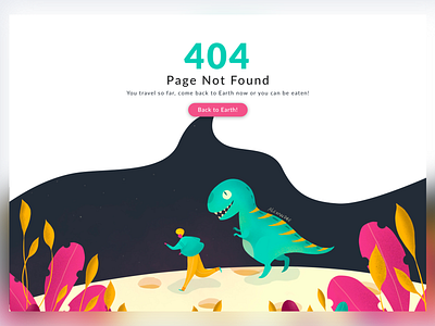 Daily UI - Day #008 - 404 Error 404 error 404 error page daily ui design dinosaurs drawing challenge illustration page not found plannet procreate runaway sketch ui interface