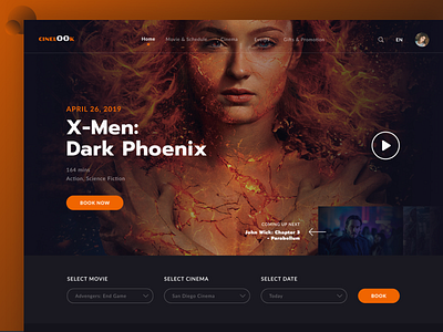 [CINELOOK] Movie_Ticket_Website cinema display cinema ticket website cinema website design shot challenge ticket ui interface uiux design website design