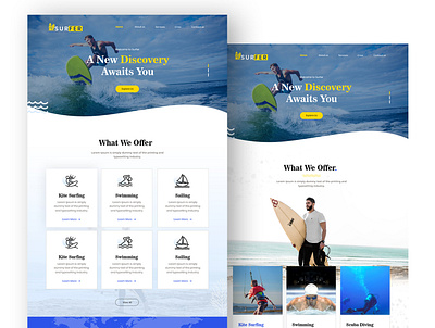 Surfer Website UI Design typography ui ui ux design