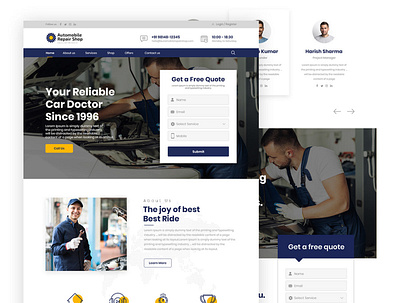 Website UI for Automobile Repair Shop