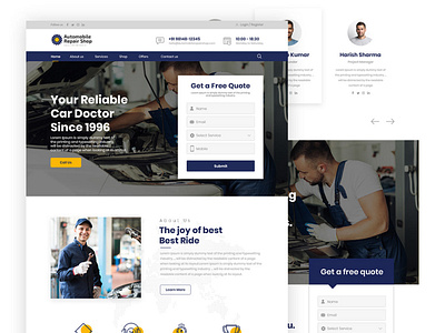 Website UI for Automobile Repair Shop