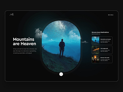 Landing page concept banner black concept design dribbble interaction minimal motion graphics nature photoshop travel ui website