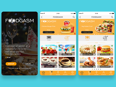 Foodgasm app app design branding flatdesign food food app ui illustration logo minimal ui uidesign