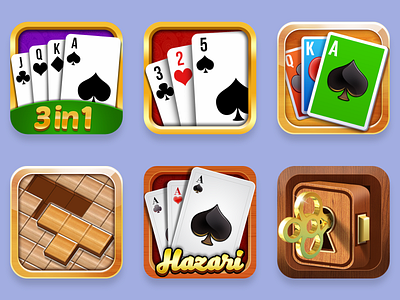 Game Icon Design android card games creative design game art game assets game icons icon design illustration ios logo design playing cards