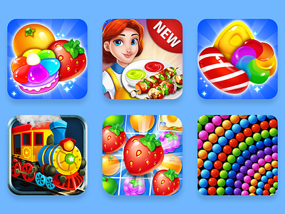 Game Icon Design cooking creative design game art game design game icons match 3