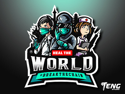 HEAL THE WORLD LOGO MASCOT VECTOR ESPORT/SPORT brand branding character design esport fortnite game logo mascot overwatch sport team