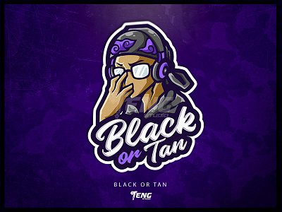 Black or Tan character fiverr gaming logo mascot stream twitch youtube