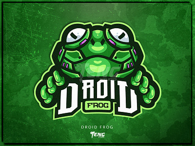 DROID FROG cartoon character esport frog game illustration logo mascot ui vector