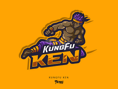 KUNGFU KEN branding character design esport illustration logo mascot sport vector