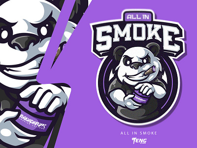ALL IN SMOKE [SQUADAFUM] vector ui illustration branding design sport esport logo character mascot