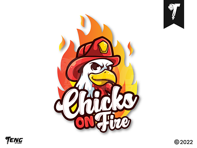 Chicks on fire - mascot logo project !