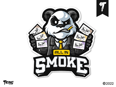 Pure Leaf Panda All in Smoke branding character design esport logo mascot sport