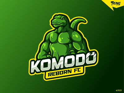 KOMODO REBORN FC Custom mascot logo branding character design esport illustration logo mascot sport vector