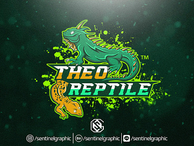 Theo Reptile Logo | Iguana Mascot Logo Sport esport iguana logo mascot sport