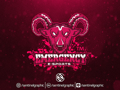 Emergency Esport Logo | Goat Mascot Logo Sport branding character esport game gaming goat icon logo logos mascot sport team