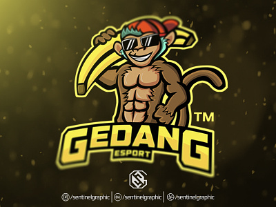 GedanG Esport Logo | Monkey Mascot Logo Sport banana design esport game graphic icon illustration logo mascot monkey sport team