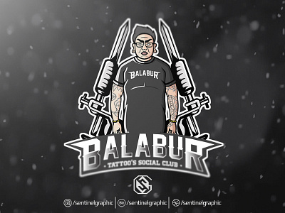 BALABUR TATTOO'S SOCIAL CLUB Logo Mascot Character art balabur character design esport logo mascot sport tattoo