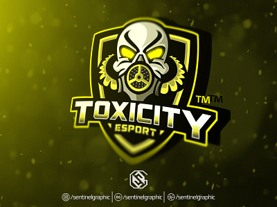 TOXICITY Esport Logo | GAS MASK Mascot Logo Sport