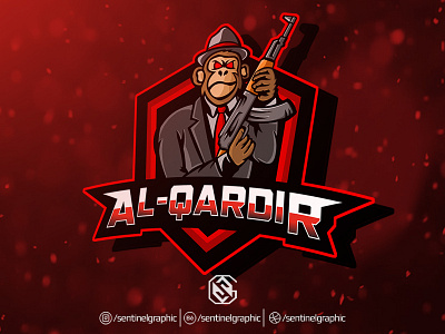 AL-QARDIR Esport Logo | MONKEY Mascot Logo Sport character design esport icon logo mafia mascot monkey sport