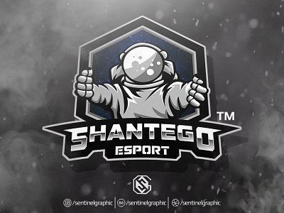 SHANTEGO Esport Logo | Astronout Mascot Logo Sport astronout character design esport logo mascot space sport