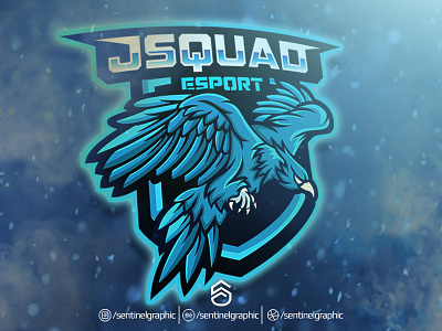 JSQUAD Esport Logo | Eagle Mascot Logo Sport character design eagle esport falcon logo mascot sport