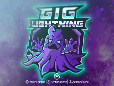 GIG LIGHTNING Esport Logo | Ghost Mascot Logo Sport