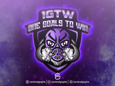 1GTW MASK Esport Logo | Toxic Mascot Logo Sport character design esport logo mascot mask sport toxic