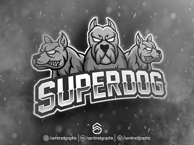 Superdog Esport Logo | Dog Pitbull Mascot Logo Sport