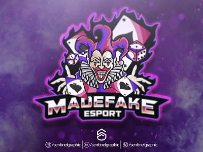 MADEFAKE Esport Logo | Trickster Mascot Logo Sport character clown design esport jester joker logo mascot sport