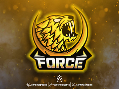 FORCE Esport Logo | HOWL Mascot Logo Sport character design esport howl logo mascot sport wolf