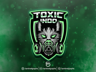 TOXIC INDO Logo Esport | Cat Gas Mask Mascot Logo Sport cat character design esport gas icon logo mascot mask sport toxic