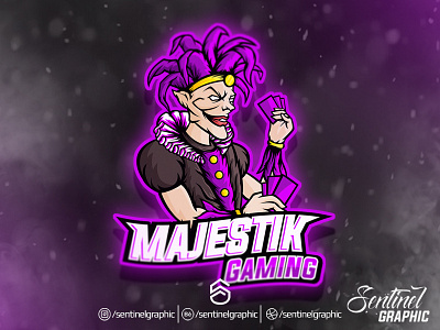 MAJESTIK Logo Esport | Jester Mascot Logo Sport brand branding character dragon esport logo mascot sport