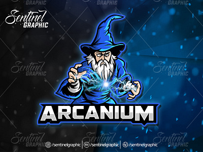 Aracanium Logo Esport Mascot Team Sport Game brand branding character esport logo mage magician mascot sport twitch warlock wizzard